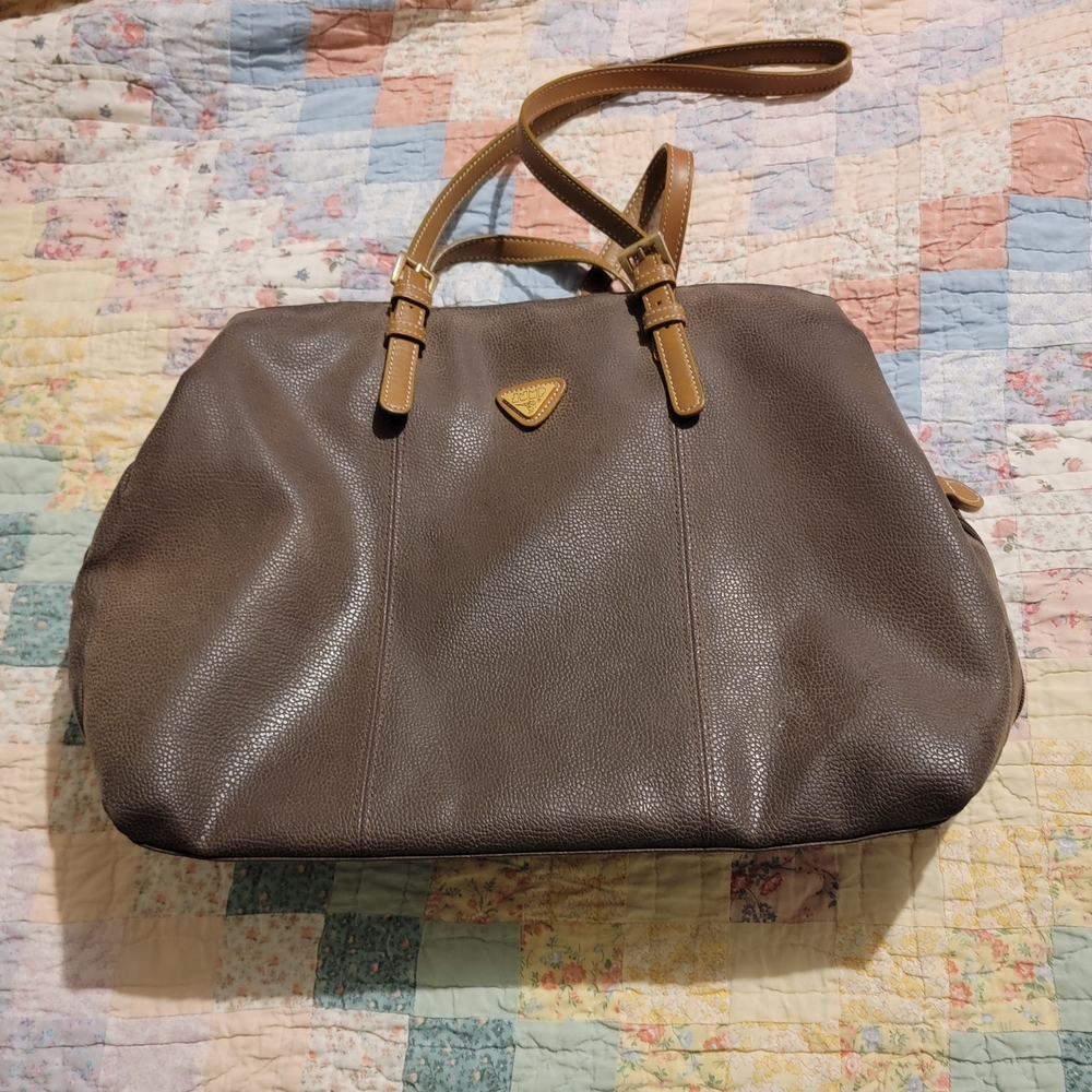 Jump Taupe Leather Shoulder Bag